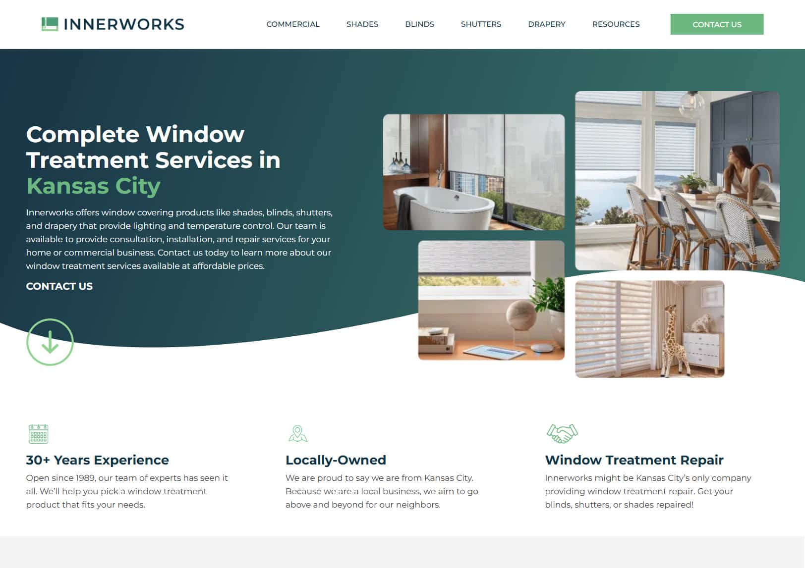 Innerworks Website Redesign Home page