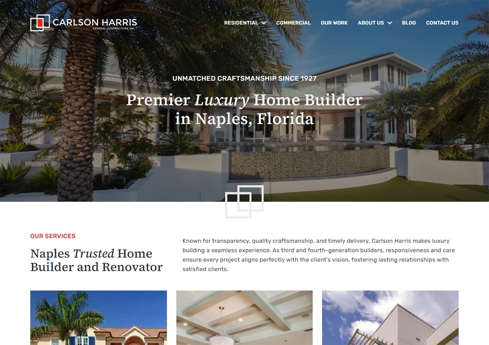 Carlson Harris Home Page Website Redesign