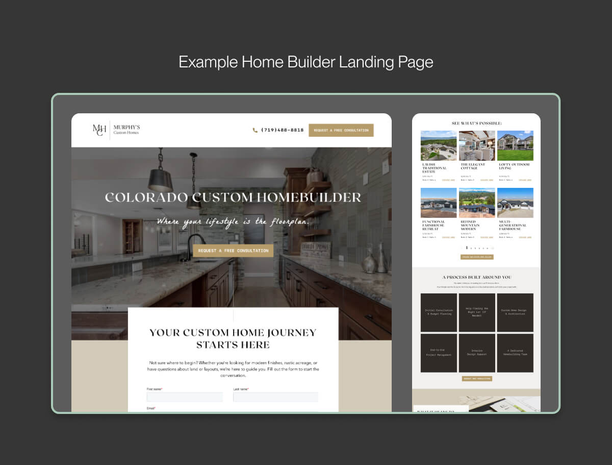 Home Builder Landing Page