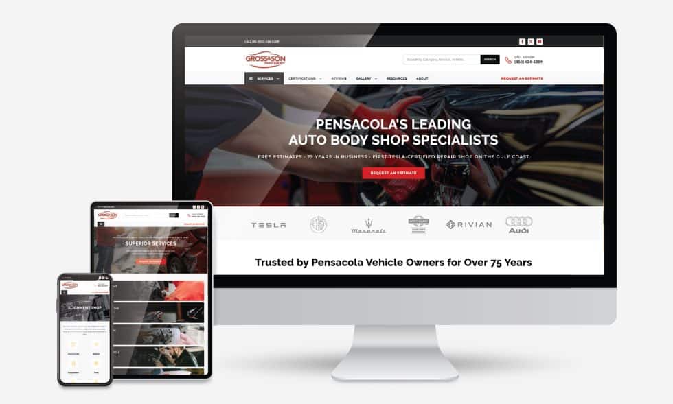 Gross and Son responsive website design