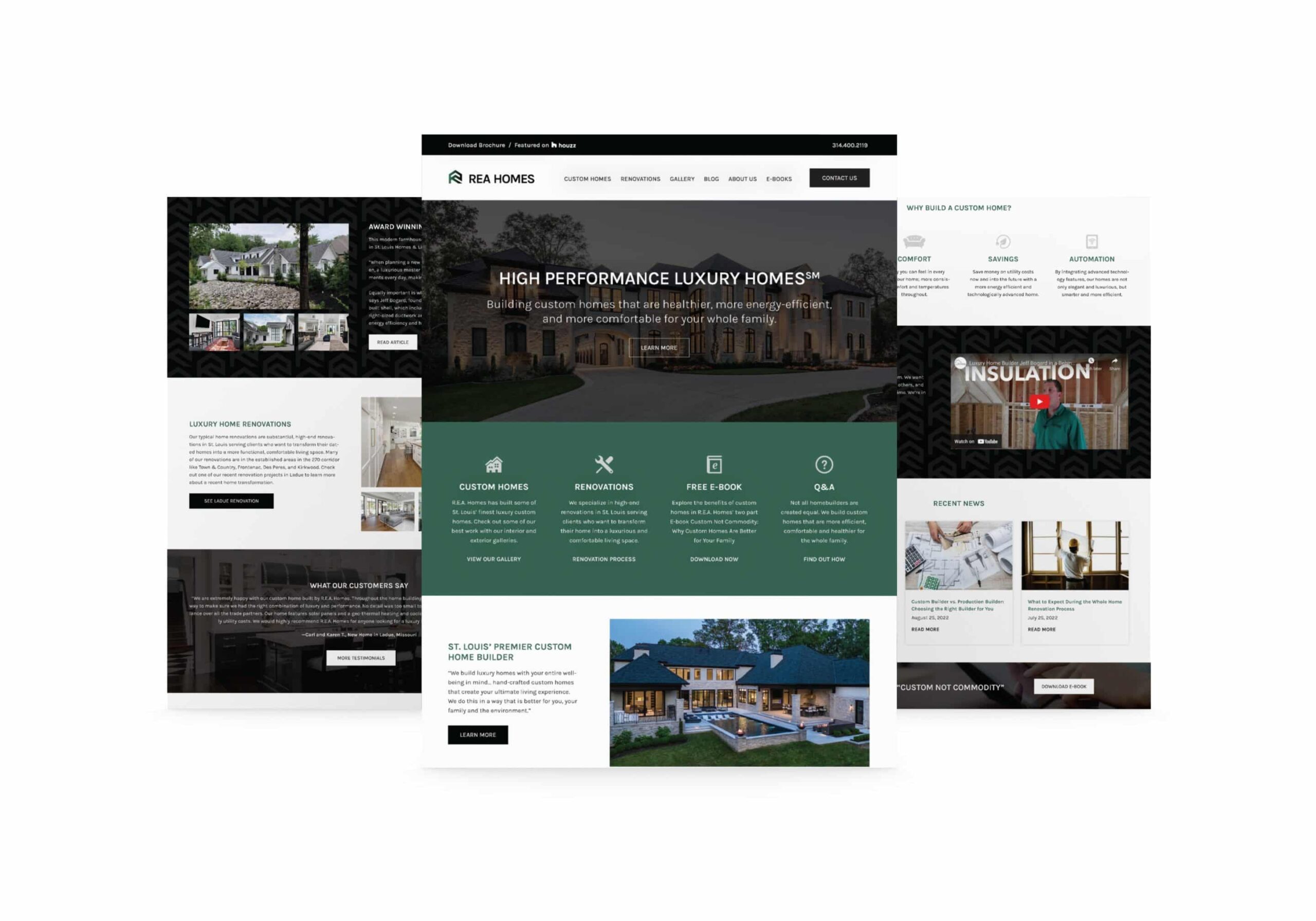 REA Homes website screen mockup