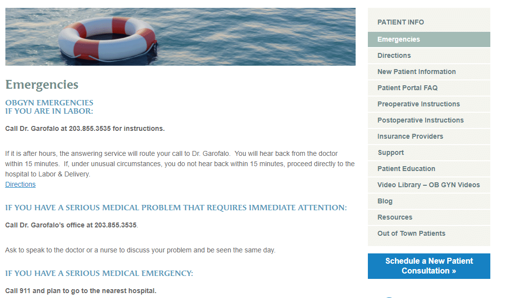 Obgyn Emergency Page Content