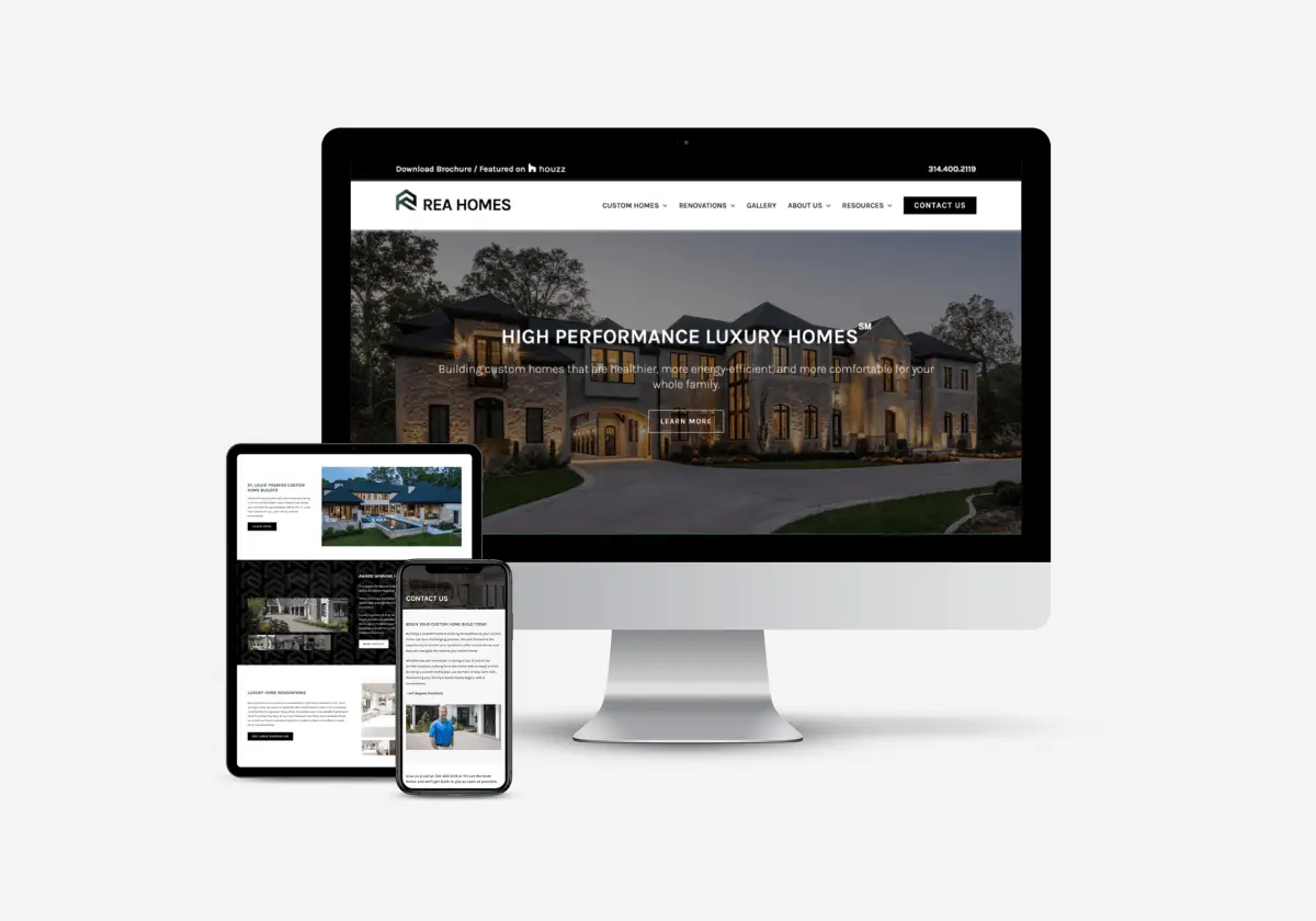 REA Homes Website Desktop and Mobile Version